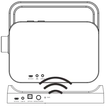 COBY CSTV-130 Wireless Remote TV Speaker-Pairing your Speaker and the Dock