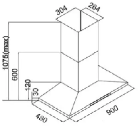 Euromaid RPT9 Canopy Rangehood -fig 1
