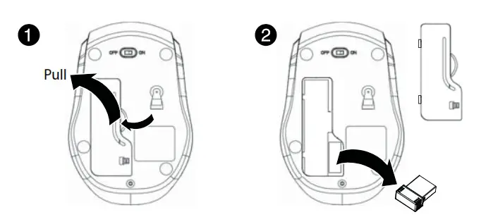 INSIGNIA Wireless Mouse 3-Button - INSTALLING THE MOUSE BATTERY AND REMOVING