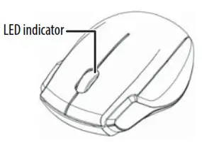 INSIGNIA Wireless Mouse 3-Button - Insert the included AA battery 1