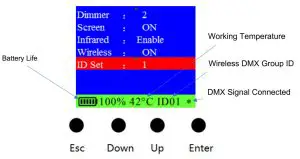 ColorKey CKU-7050 AirPar COB Quad Wireless Battery Powered Chip On Board Wash Ligh - Display Operation