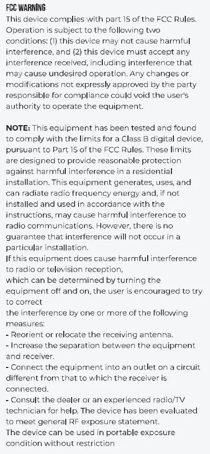RAYCON RBE765 The Gaming Bluetooth Wireless Earbuds User Manual - FCC WARNING