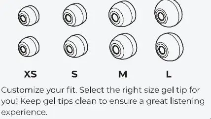 RAYCON RBE765 The Gaming Bluetooth Wireless Earbuds User Manual - GEL TIPS