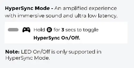 RAYCON RBE765 The Gaming Bluetooth Wireless Earbuds User Manual - HYPERSYNC MODE