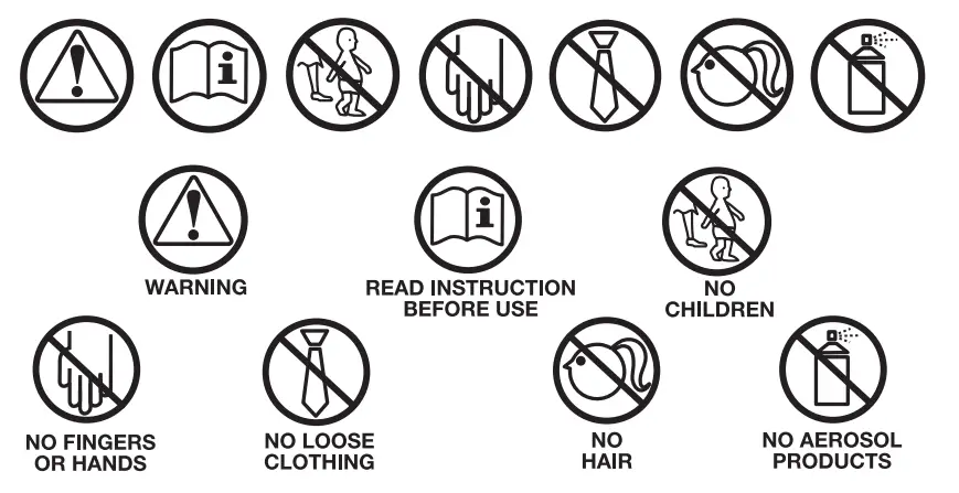 ROYAL 1200x Paper Crosscut Shredder - warning icons