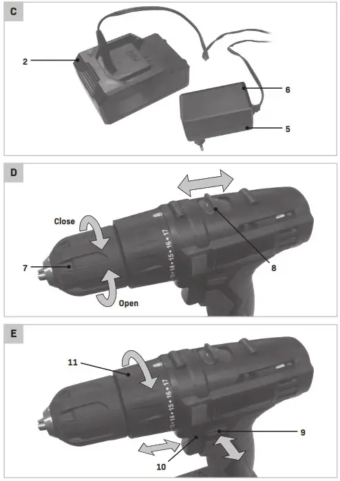 VONROC CD502DC Cordless Drill - fig