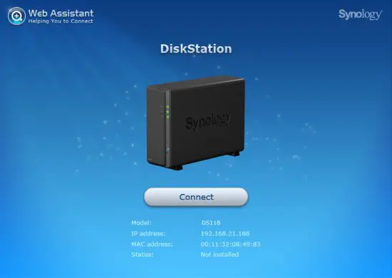 Synology DS118 DiskStation - Web Assistant
