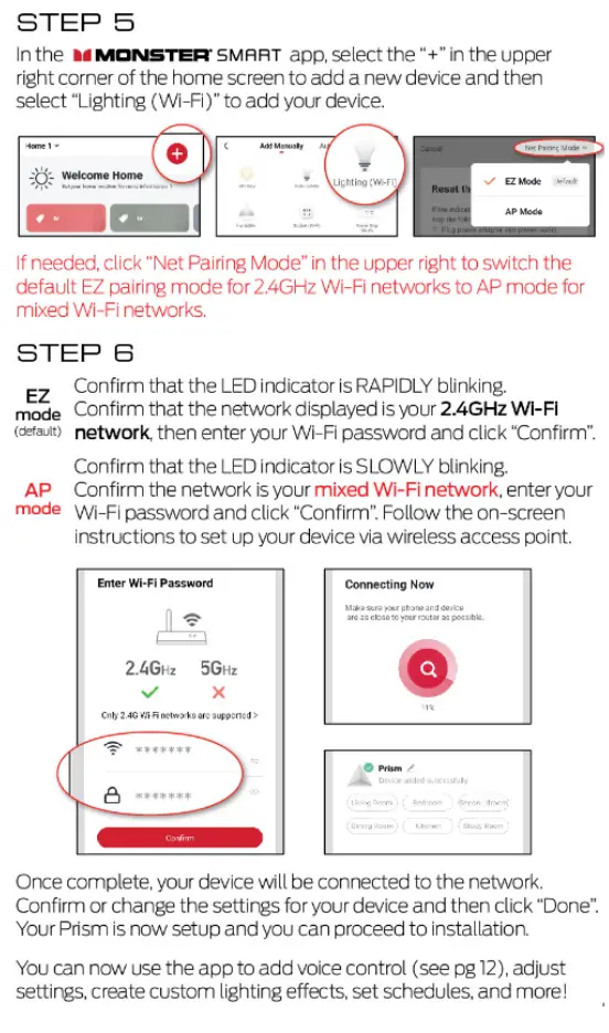 MONSTER MLB7-1034-RGB Prism 3D LED ART Panels User Guide - Complete setup before installation