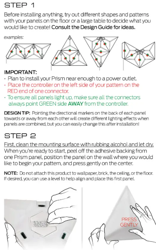 MONSTER MLB7-1034-RGB Prism 3D LED ART Panels User Guide - Installation