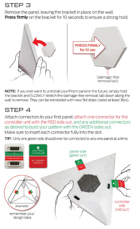 MONSTER MLB7-1034-RGB Prism 3D LED ART Panels User Guide - Installation