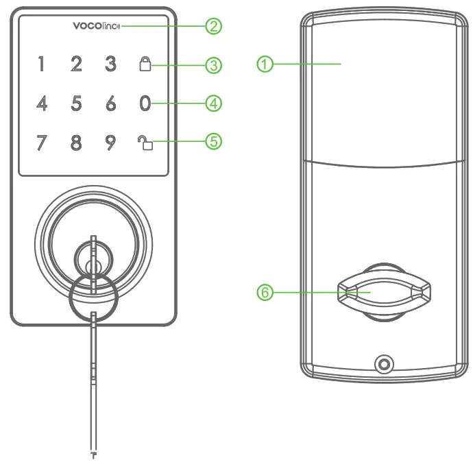 VOCOLINC TGUARD Smart Lock Deadbolt Touch Screen Keypad - Description
