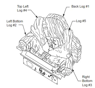 Ashley Gas Stove Install top right log