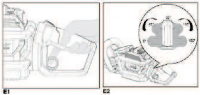 Masport 553160 60V Hedge Trimmer - rotate the rear handle