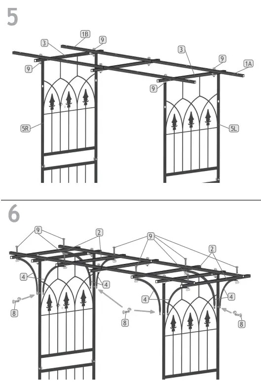 COSTWAY OP70523 Garden Arch Arbor - fig5
