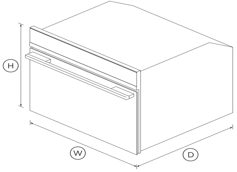 FISHER PAYKEL OM24NDBB1 Convection Speed Oven - DIMENSIONS