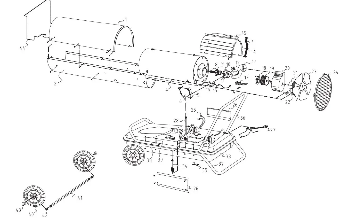 PCT MH-150T-DFV-A Master Heater User Manual - Exploded View