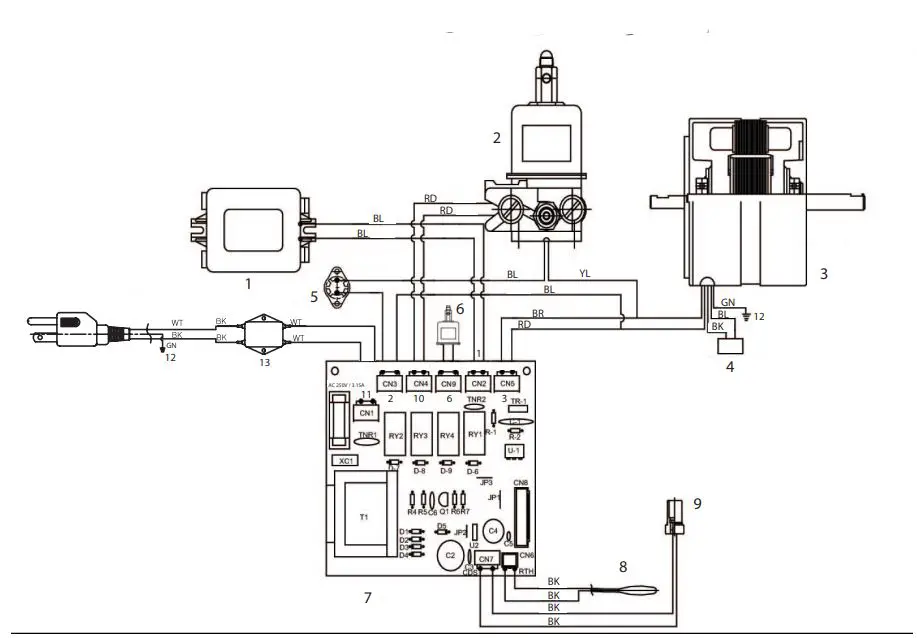 PCT MH-150T-DFV-A Master Heater User Manual - Wiring Diagram