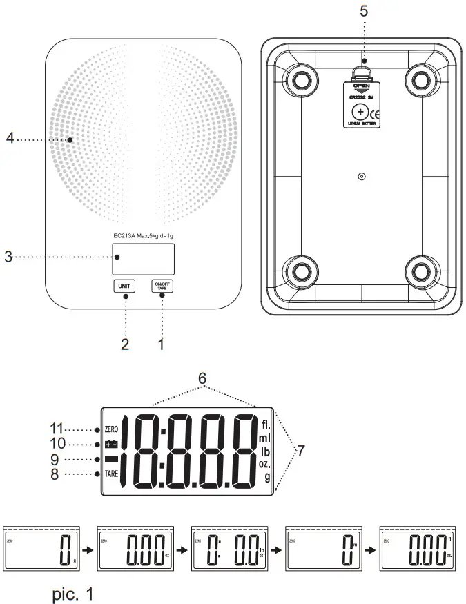 BRAYER BR1800 Kitchen Scale - fig 1