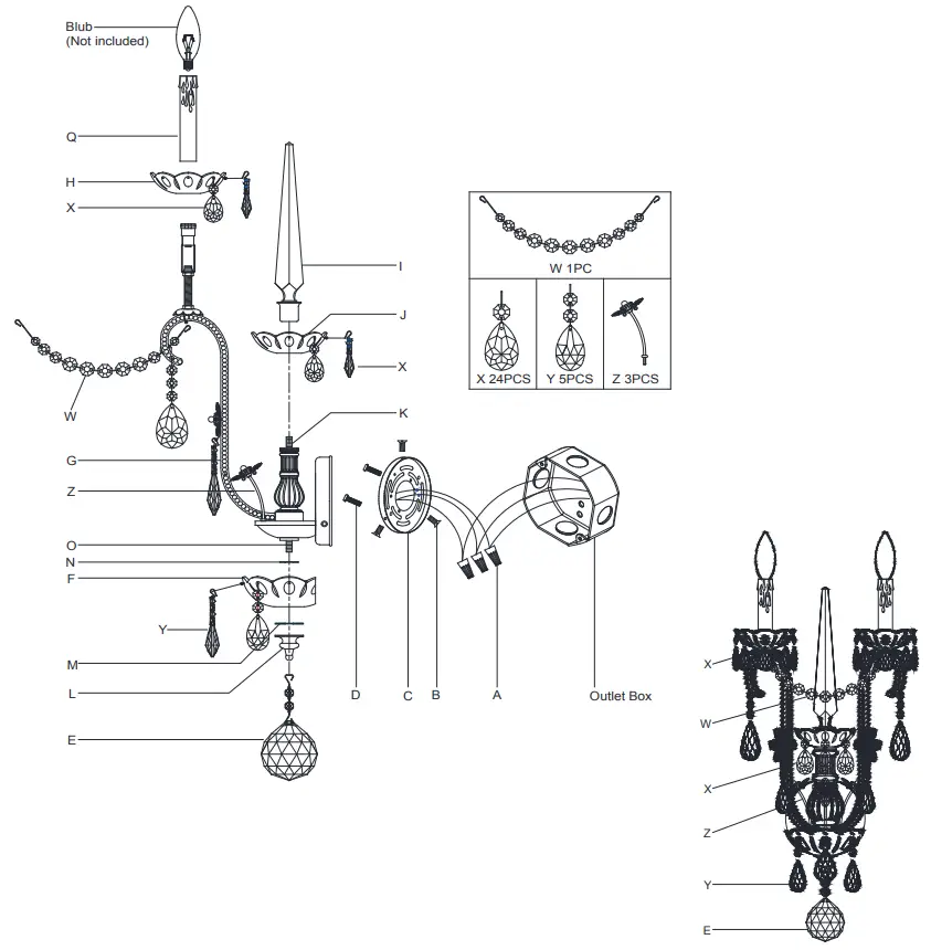 RALPH LAUREN RL 2280 Alessandra Large Chandelier Sconce - Fig