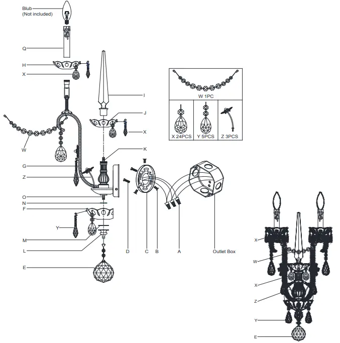 RALPH LAUREN RL 2280 Alessandra Large Chandelier Sconce