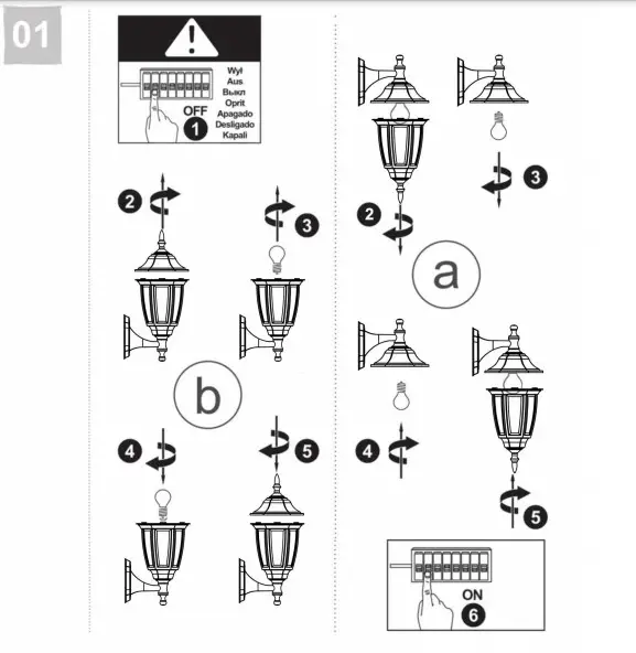 FUDESY SKUFDS341B2 Outdoor Wall Lantern -bulb