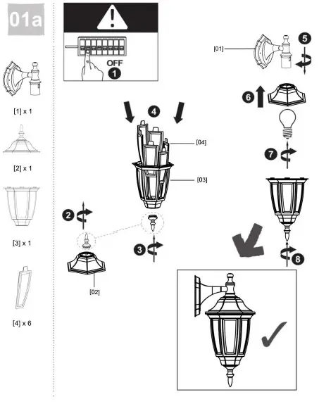 FUDESY SKUFDS341B2 Outdoor Wall Lantern package instaleasion