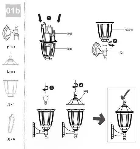 FUDESY SKUFDS341B2 Outdoor Wall Lantern package instaleasion2b