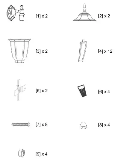 FUDESY SKUFDS341B2 Outdoor Wall Lantern package