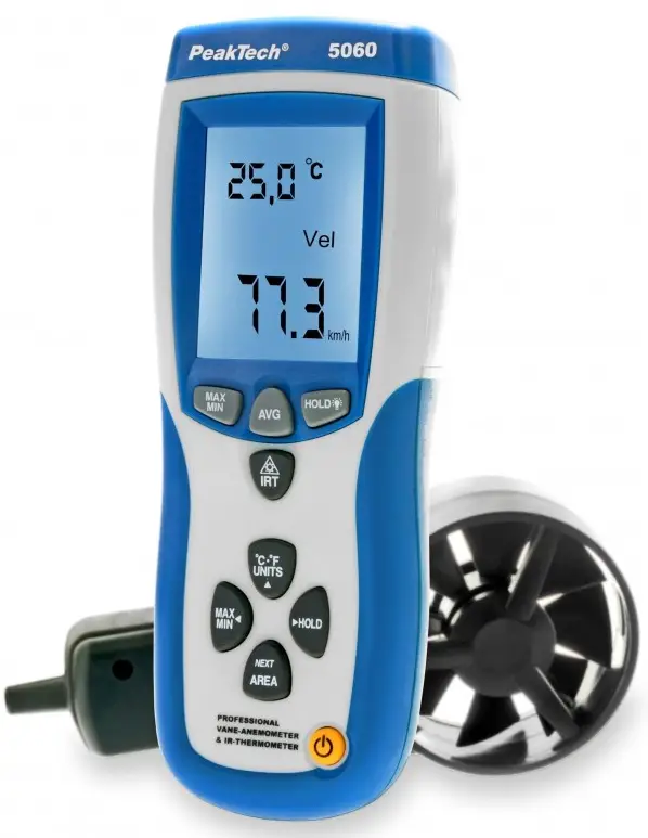 PeakTech-5060-Professional-Vane-Anemometer-and-IR-Thermometer-with-USB-product
