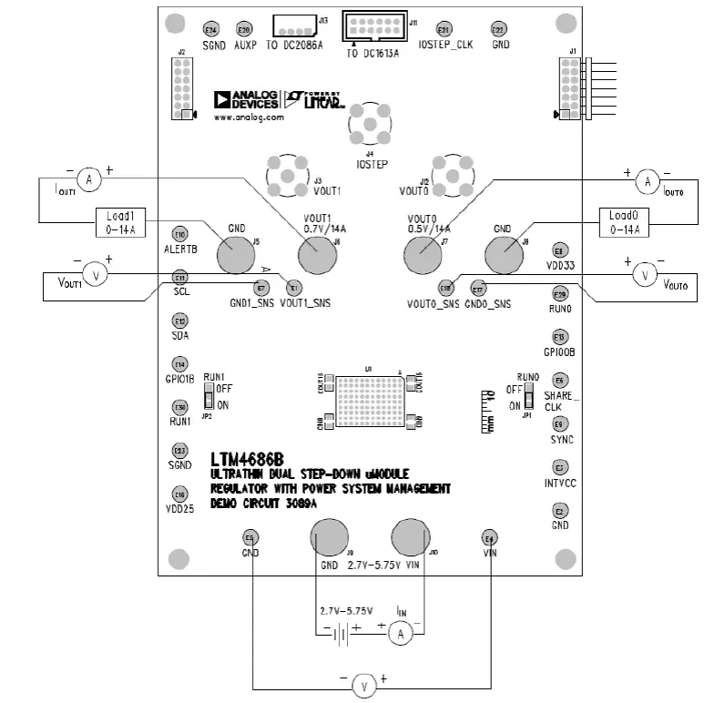 Analog Devices DC3089A Dual 14A or Single 28A µModule Regulator 02