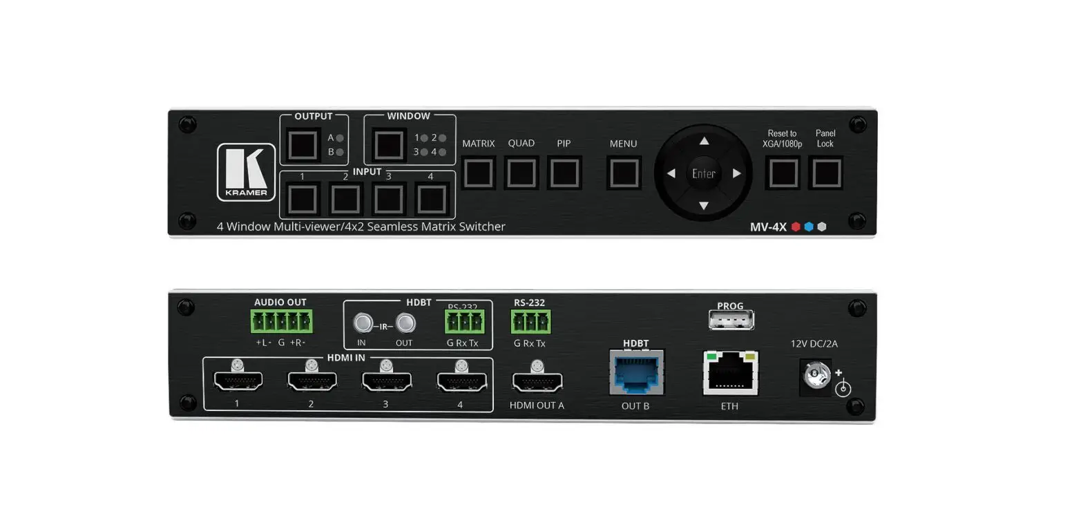 Kramer Mv-4x 4 Window Multi-viewer/4x2 Seamless Matrix Switcher Instruction Manual Kramer Mv-4x 4 Window Multi-viewer/4x2 Seamless Matrix Switcher Instruction Manual