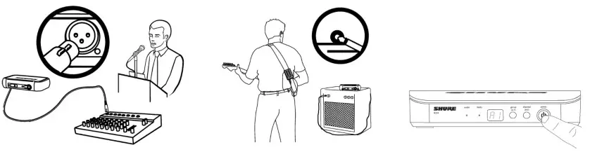 SHURE BLX Wireless System - Connect receiver