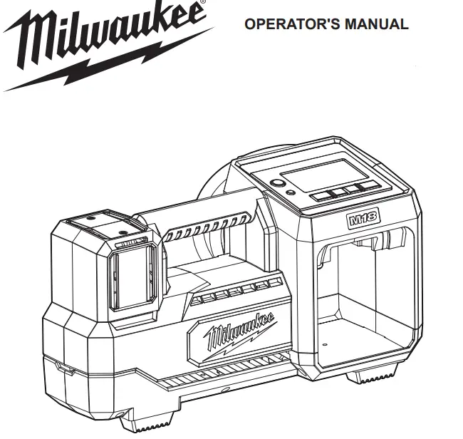 Milwaukee 2848-20 18v Cordless Tire Inflator User Manual