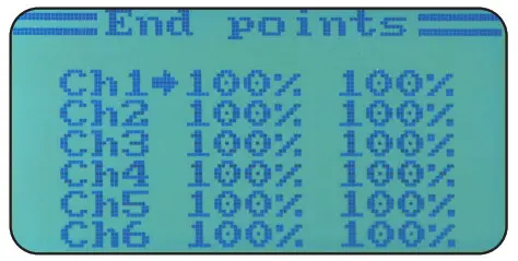 JAMARA FCX6 Pro Transmitter - End points