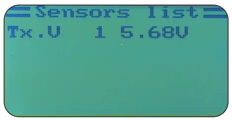 JAMARA FCX6 Pro Transmitter - Sensor list