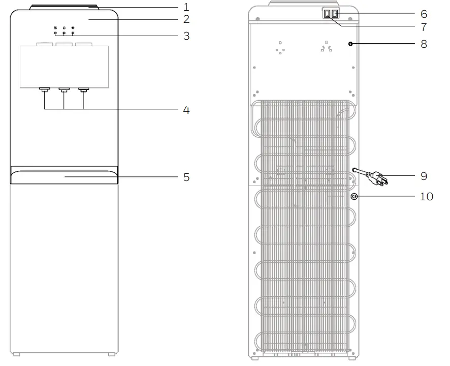 Honeywell HWDT-620W Top Load Tri-Temperature Water Dispenser - parts