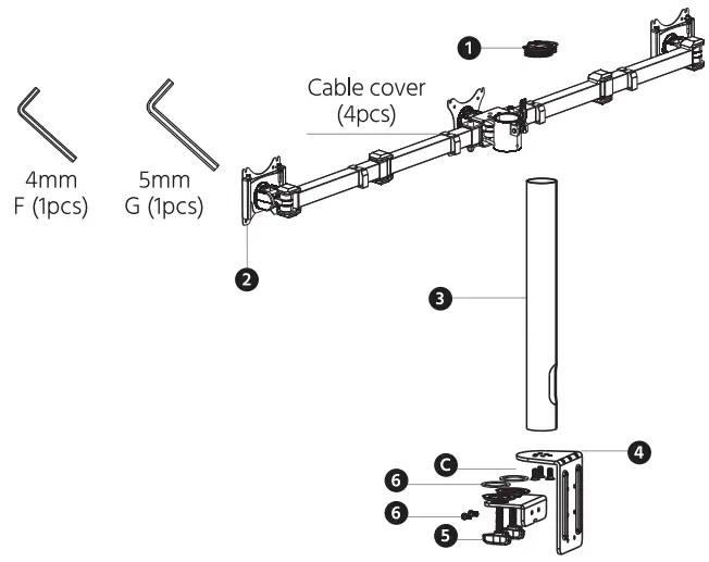 MONOPRICE 16247 Essential Triple Monitor Articulating Arm Desk Mount - Figure 1