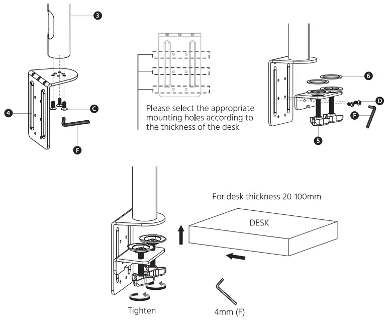 MONOPRICE 16247 Essential Triple Monitor Articulating Arm Desk Mount - Figure 2