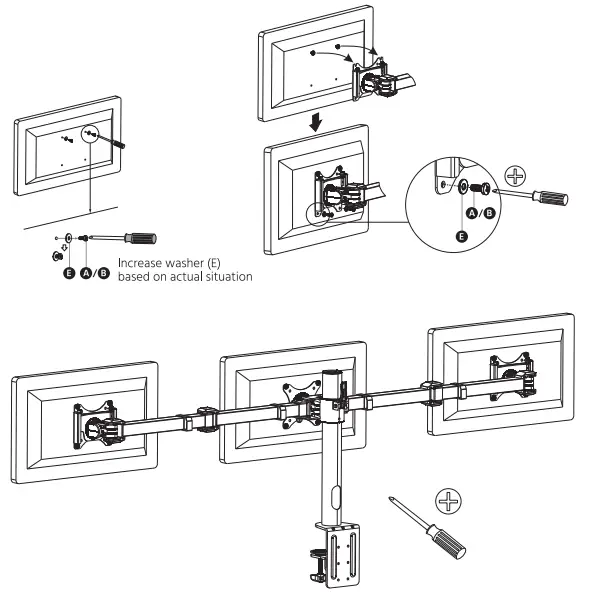 MONOPRICE 16247 Essential Triple Monitor Articulating Arm Desk Mount - Figure 4