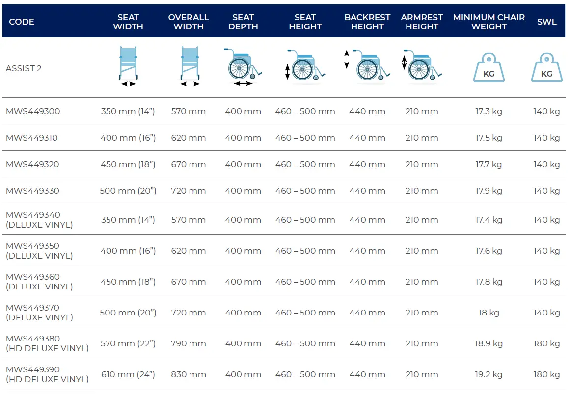 aspire MWS449300 Assist 2 Wheelchair 23