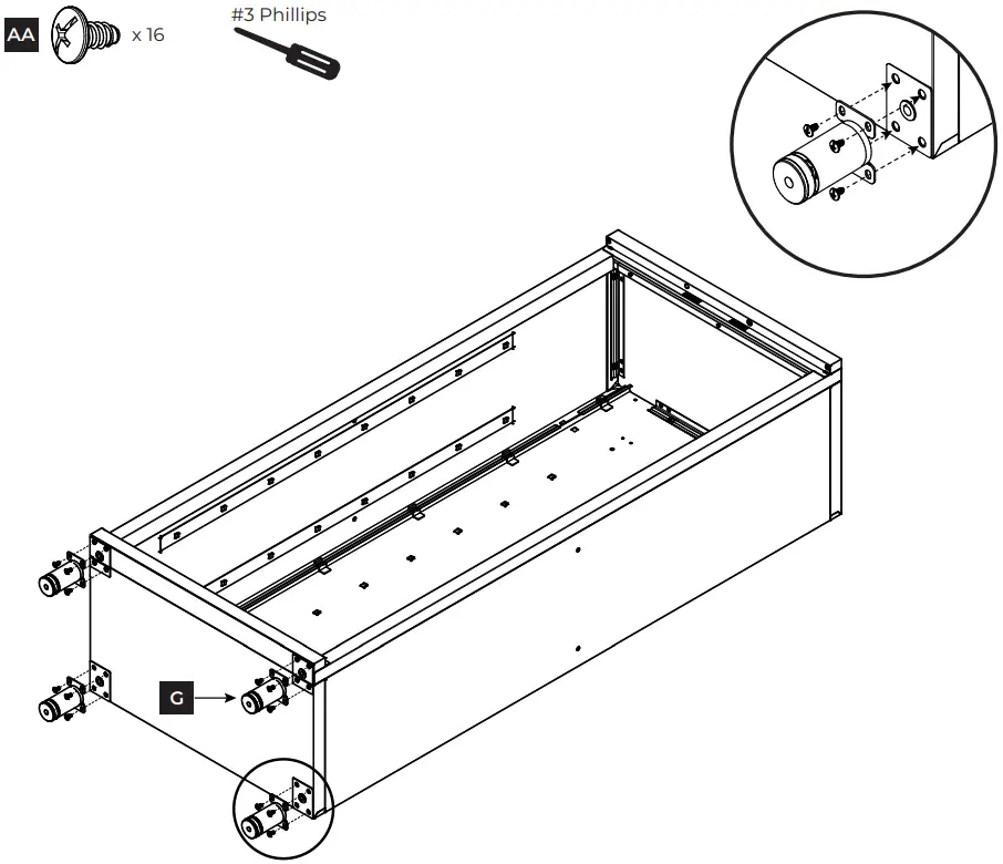 STEP 5 Attach adjustable feet