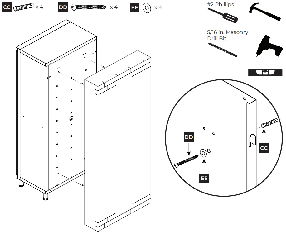 STEP 7b Secure unit via stud mounting