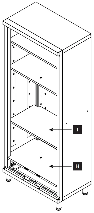 STEP 8 Attach shelves