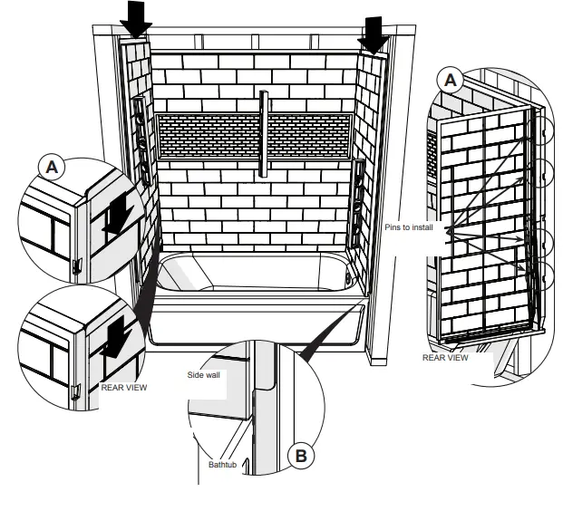 MANSFIELD LOW-6100-00 NexTile 30-in L x 60-in W x 60-in H 4-Piece White Fiberglass 10