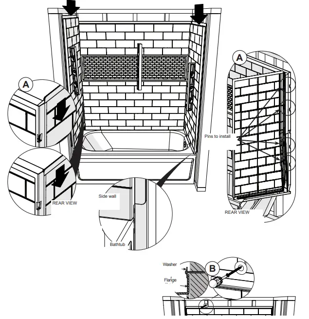 MANSFIELD LOW-6100-00 NexTile 30-in L x 60-in W x 60-in H 4-Piece White Fiberglass 15