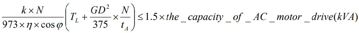 DELTA VFD-M Series Inverter 3 Phases - starting capacity