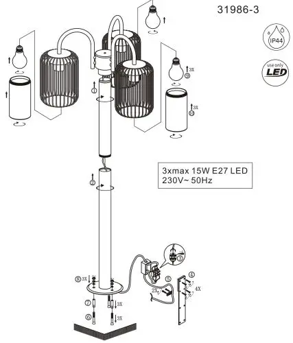 GLOBO LIGHTING 31986-3 Outdoor Light-FIG2