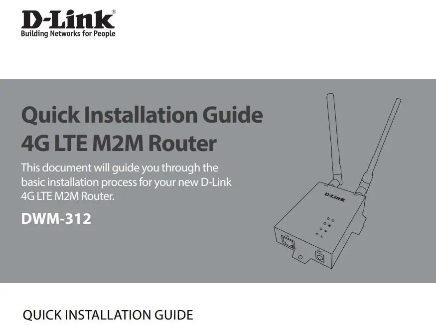 D-Link DWM-312 4G LTE M2M Router Installation Guide