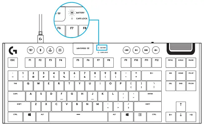 logitech G915 TKL LIGHTSPEED Wireless RGB Mechanical Gaming Keyboard - CHARGING