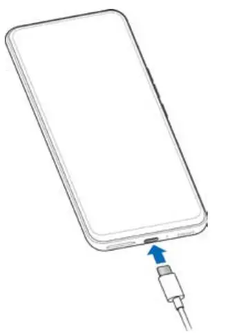 ZTE A2121L Axon 20 5G Smartphone User Guide - Connect the adapter to the charging jack